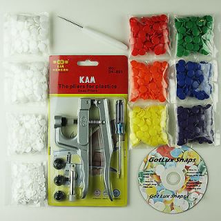 KAM Snaps Starter Kit Pliers/Awl/100 Sets for Cloth Diapers/Baby Bibs 