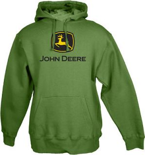 John Deere Mens Pull Over Hooded Sweatshirt Hoody Green New