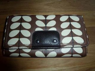 new orla kiely stem print leather wallet folded purse
