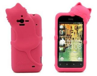 Red Plug kiki Cat G20 Silicon Back Cover Case For HTC Rhyme Bliss 