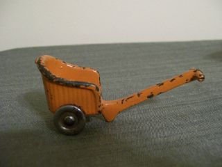   Iron Baby Doll Orange Pull Cart Carriage Dollhouse Kilgore Toy 1930s