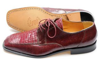 New DAVID EDEN Burgundy Crocodile/Liza​rd Red Saddle Oxford Shoes 11 