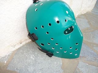 new vintage parent hockey goalie mask green from greece returns