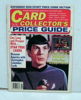 1992 Card Collectors Price Guide Magazine  Star Trek