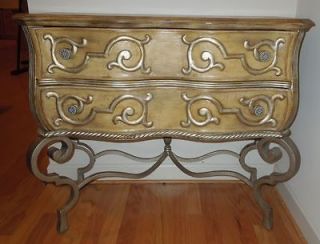 Beautiful French Provincial 2 Drawer Distressed Fruitwood Dresser by 