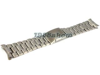 New 18mm~24mm Brushed Solid Stainless Steel Strap Bracelet Curved End 