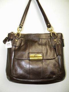 NWT $428 Coach Kristin Metallic Leather NS Zip Tote Shoulder Bag 18808