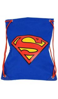   Logo Cinch Bag Licensed DC Comics Blue/Red Drawstring Backpack