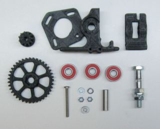 The Reprap eckstruder kit in Black ABS, (replaces Wades & Gregs 