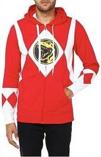 mens mighty morphin power ranger red zip hoodie xl nwt