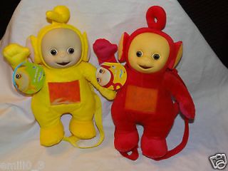   WITH TAGS SETOF 2 TELETUBBIES BACKPACK PO, LAA LAA PLUSH 14 DOLL