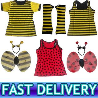 BUMBLE BEE LADY BIRD BUG FANCY DRESS COSTUME ACCESSORIES INSECT 