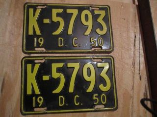 two washington d c vintage license plates 1950 time left