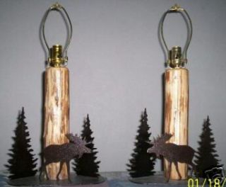 moose iron rustic log lamps lodge cabin furniture decor returns