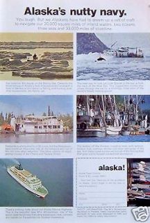 1969 Travel Alaska Boats Kayak Blue Star Riverboat Fishing Ferryliner 