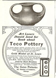 1905 teco pottery vintage ad gates potteries chic ago time