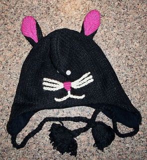NWT Kitty Cat Animal Hat Wool Micro Fleece Lining Warm Winter 