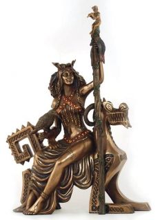 Frigga Statuette, Norse Goddess in Bronzed Cold Cast Resin