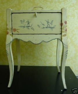 handpainted chinoiserie accent table with drawer  495
