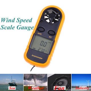 Digital Wind Speed Scale Gauge Anemometer Thermometer w/ LCD Display