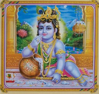 Lord Krishna Baby Baal Krishna   Religious POSTER   Size 10x10 