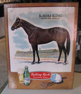 Rolling Rock Advertisement Sign Kauai King, Kentucky Derby Winner 1966 