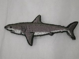 great white shark embroidered iron on patch one day shipping