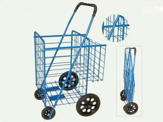 folding shopping laund ry cart double basket jumbo more options