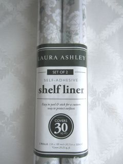 LAURA ASHLEY Grey ~Roses Self Adhesive Shelf Liners~NIP~30 sq ft.~ 2 