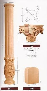 piece 2 of each fireplace wood columns capitals base
