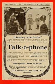 1905 Vintage Ad Talk O Phone Phonograph Children Toledo   ORIGINAL 