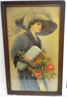 Antique Yard Long Style Lovely Lady w/ Large Hat Frank Desch 