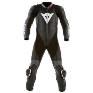 Dainese Laguna Seca Div New 2 Piece Leather Suit Black/Grey EU50 56 