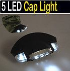 High quality Outdoor 5 LED cap Hiking Head Light Lamp T