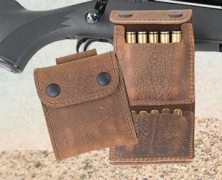 Leather Folding 10 Rifle Cartridge Holder By AA&E Leathercraft Model 