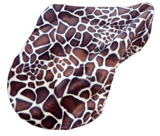 beautiful giraffe heavy velvet english saddle cover expedited shipping 