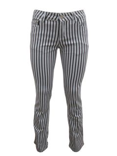 NEW LADIES WOMENS STRIPED STRAIGHT LEG JEANS 2 COLORS SIZE 8 16