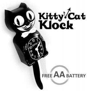 kitty cat klock black kit kat clock vintage eyes tail