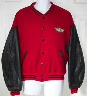 Vintage 1992 Red Olympic Roots Athletics Beaver Wool Leather Varsity 