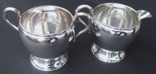 Excellent Shining Sterling Silver Creamer & Sugar Bowl by Empire