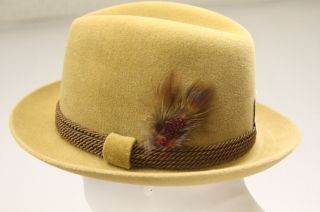 VINTAGE MENS KNOX NEW YORK COMPANY BROWN FEDORA DERBY DRESS HAT 6 7/8