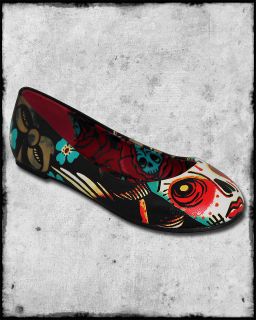 IRON FIST LUCKY LUCY DAY OF THE DEAD SUGAR SKULL ROSE TATTOO FLATS 