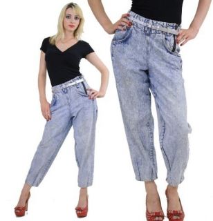 Vintage 80s 90s stone acid wash ultra high waist pleated denim jeans 