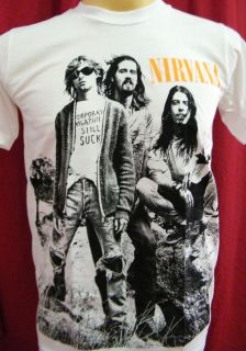 NIRVANA band Kurt Cobain Dave Grohl Krist Novoselic rock t shirt size 