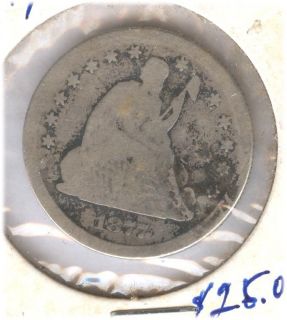 1877 s seated liberty silver quarter dollar 