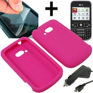 rubber gel skin case lcd charger for lg 900g net10