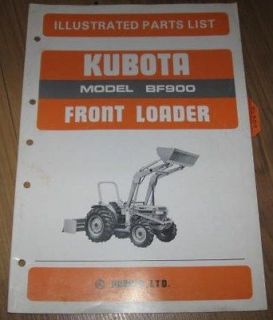 Kubota Model BF900 BF 900 BF 900 Front Loader Parts List Manual