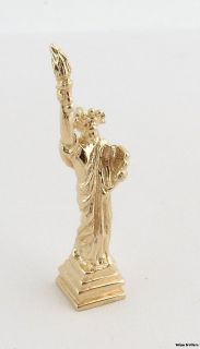 Statue of Liberty Charm   14k Yellow Gold NYC New York City 3D 
