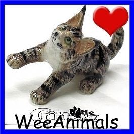 Little Critterz Cosey Maine Coon Kitten Cat Mini Figurine Wee Animal 