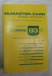 1987 McMaster Carr Supply Company Catalog 93 Asbestos Substitute 